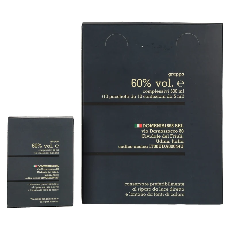 Domenis 1898 SECOLO Grappa 60% Vol. 10x10x0,005l in Geschenkbox