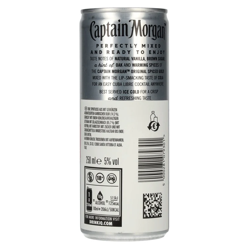 Captain Morgan Original Spiced Gold & Cola 5% Vol. 0,25l Dose Pfand