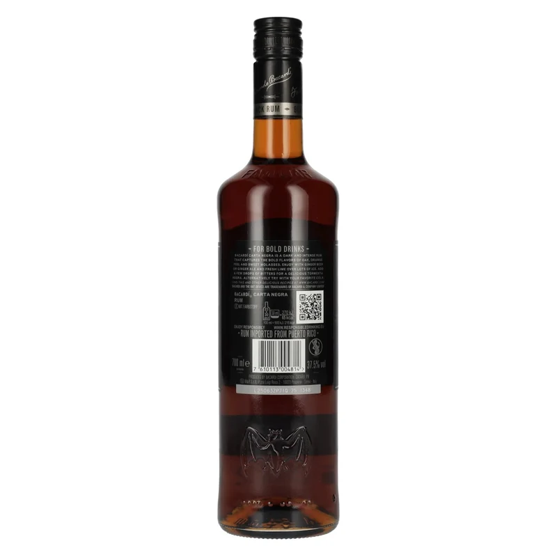 Bacardi Carta Negra Superior Black Rum 37,5% Vol. 0,7l