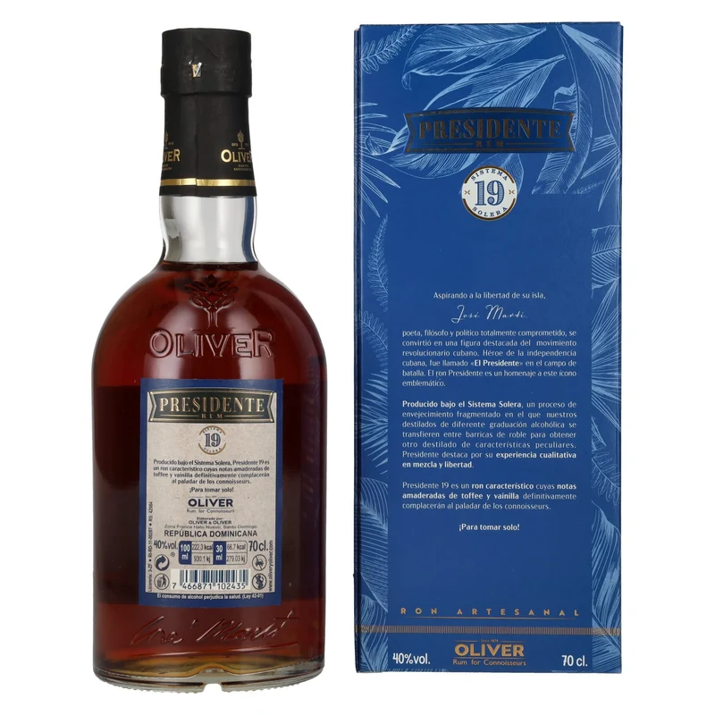 Presidente Marti 19 Sistema Solera 40% Vol. 0,7l in Geschenkbox
