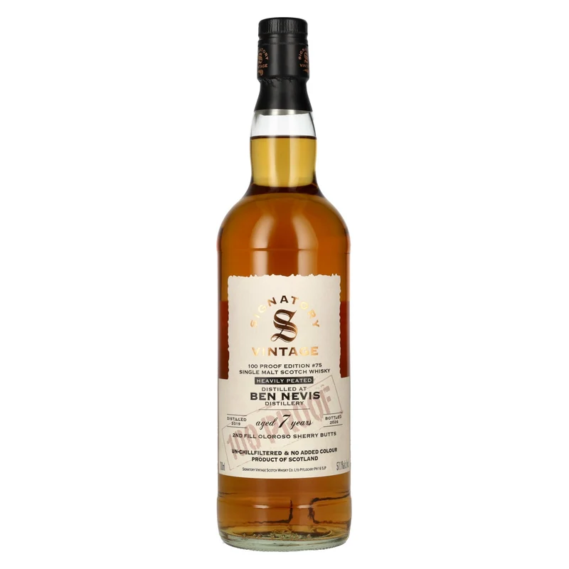 Signatory Vintage 100 Proof Edition BEN NEVIS 7 Years Old Heavily Peated #75 2019 57,1% Vol. 0,7l