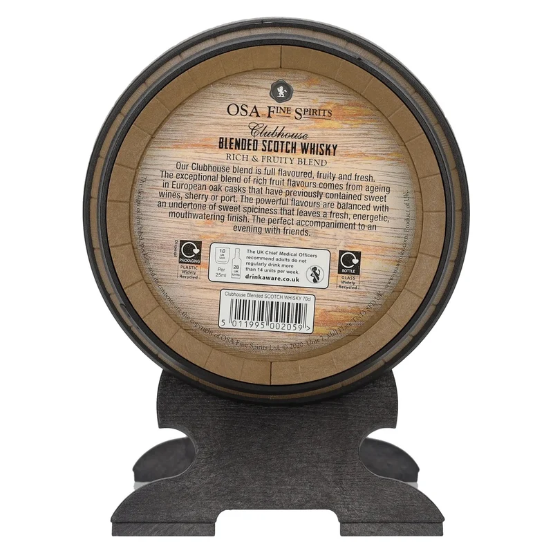 OSA Fine Spirits CLUBHOUSE Blended Scotch Whisky 40% Vol. 0,7l im Whiskyfass
