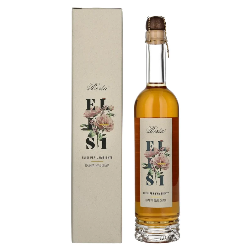 Berta Grappa Elisi per L'Ambiente Grappa Invecchiata 43% Vol. 0,5l in Geschenkbox