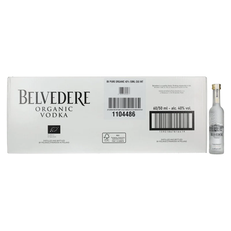 Belvedere Organic Vodka 40% Vol. 60x0,05l