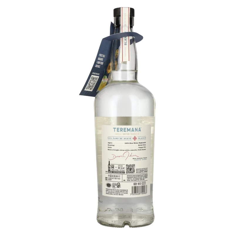 Teremana Tequila Blanco 100% Puro de Agave Small Batch 40% Vol. 1l