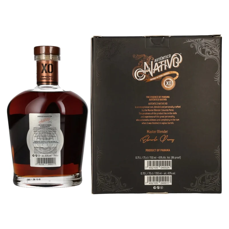 Auténtico Nativo XO Cognac Barrels Finish 43% Vol. 0,7l in Geschenkbox