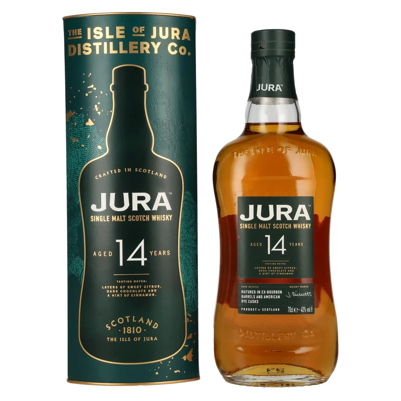 Jura 14 Years Old American Rye Cask Single Malt Scotch Whisky 40% Vol. 0,7l in Geschenkbox