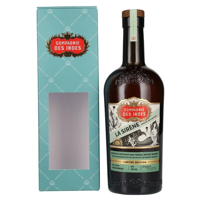 Compagnie des Indes LA SIRÈNE Original Rum Limited Edition 43% Vol. 0,7l in Geschenkbox