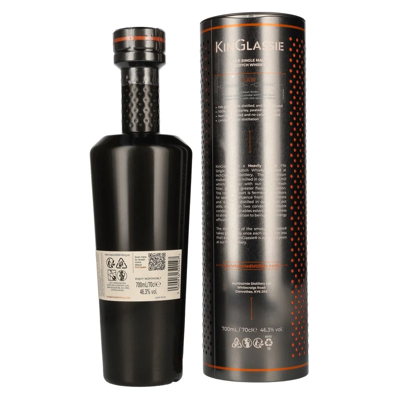 Inchdairnie KinGlassie 8 Years Old Raw Fife Single Malt Scotch Whisky 46,3% Vol. 0,7l in Tinbox