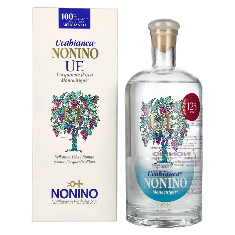 Nonino Grappa ÙE Monovitigni Uvabianca 38% Vol. 0,7l in Geschenkbox