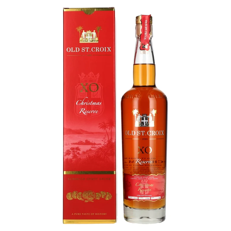 Old St. Croix A.H. Riise X.O. Reserve Christmas Superior Spirit Drink 40% Vol. 0,7l in Geschenkbox