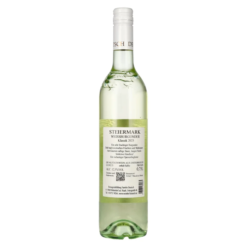 Deutsch Weissburgunder Klassik Steiermark 2025 12,5% Vol. 0,75l