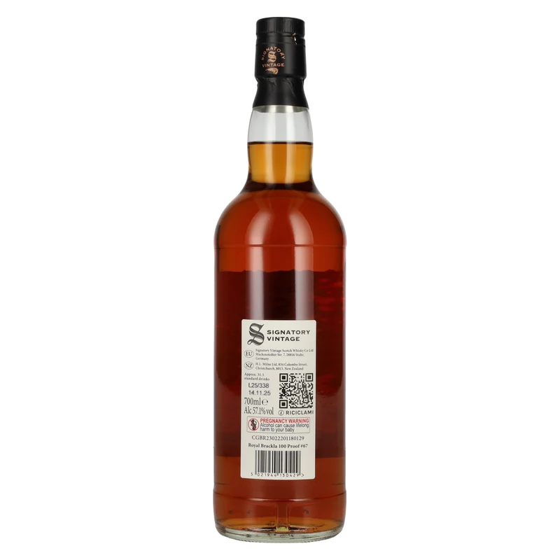 Signatory Vintage 100 Proof Edition ROYAL BRACKLA 11 Years Old Single Malt #67 2014 57,1% Vol. 0,7l