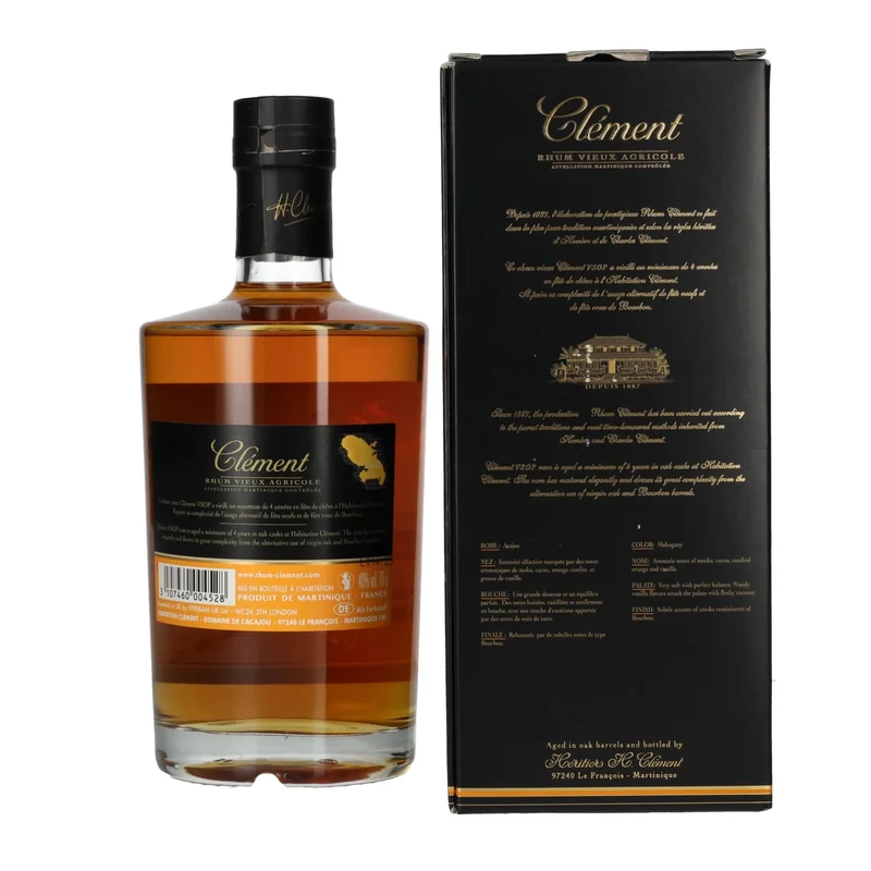 Clément Rhum Vieux Agricole V.S.O.P. VIEILLI EN FÛTS DE CHÊNE 40% Vol. 0,7l in Geschenkbox