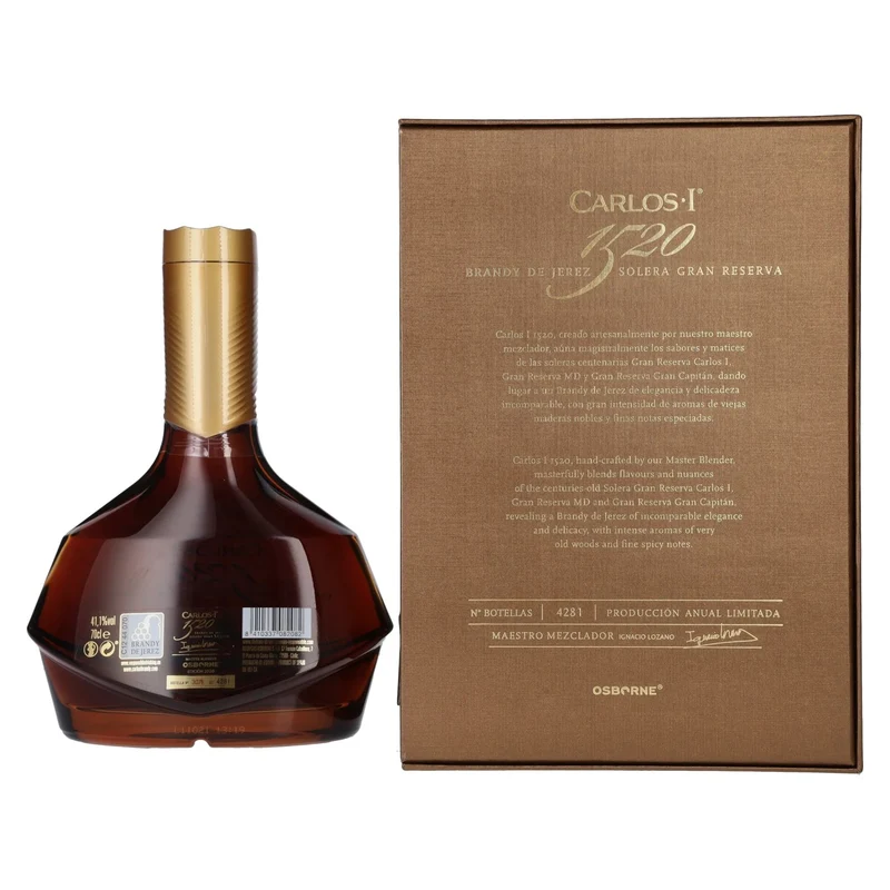 Carlos I 1520 Brandy de Jerez Solera Gran Reserva 41,1% Vol. 0,7l in Geschenkbox