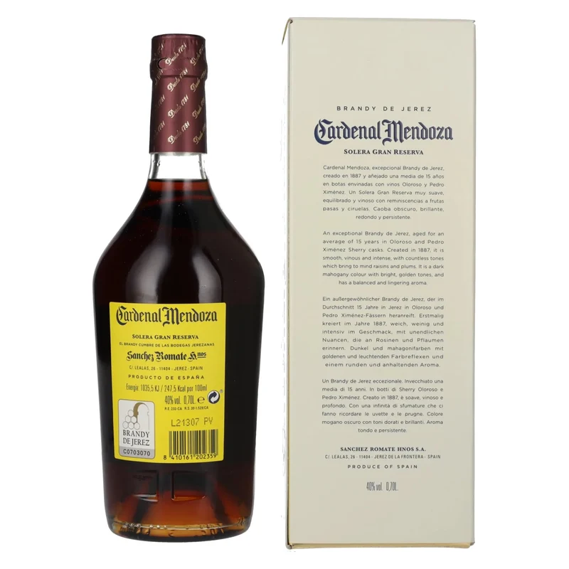 Cardenal Mendoza Brandy de Jerez 40% Vol. 0,7l in Geschenkbox