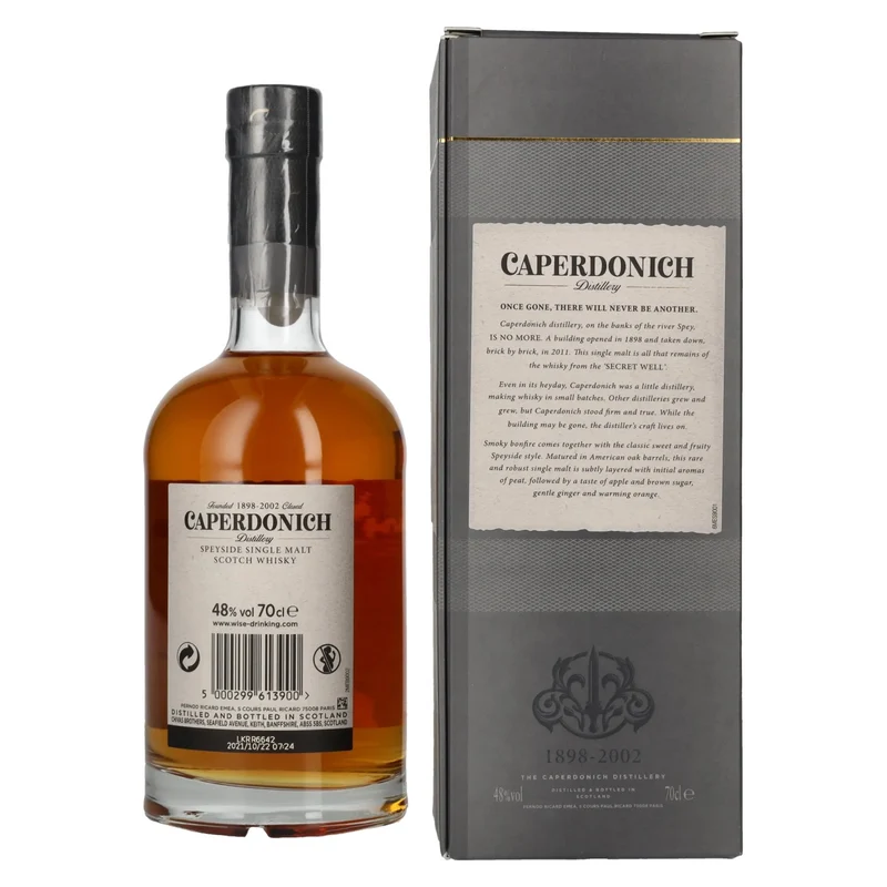 Caperdonich 18 Years Old PEATED Speyside Single Malt Scotch Whisky # 005 48% Vol. 0,7l in Geschenkbox