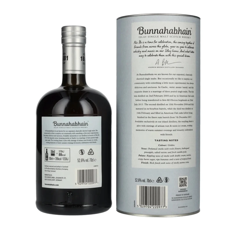 Bunnahabhain 17 Years Old MÒINE TRIPLE CASK Limited Release Fèis Ìle 2023 52,6% Vol. 0,7l in Geschenkbox