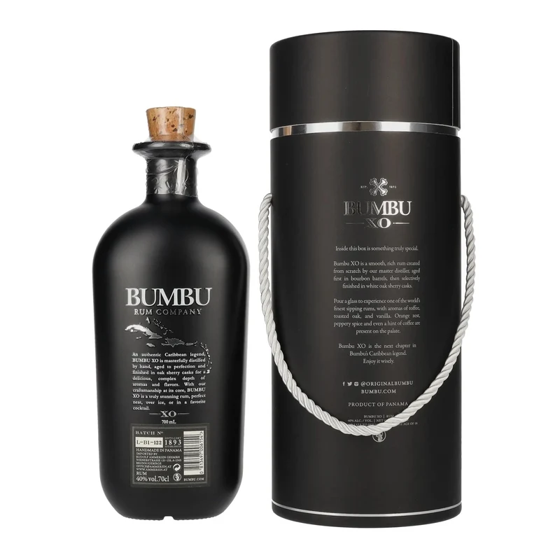 Bumbu XO Handcrafted Rum Gift Set Limited Edition 40% Vol. 0,7l in Geschenkbox