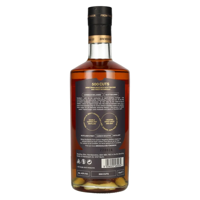 Brewdog 500 CUTS RUM Hand Made Spirit Drink 40% Vol. 0,7l