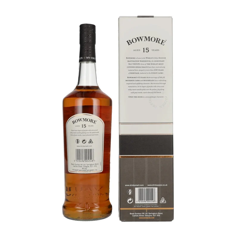 Bowmore 15 Years Old GOLDEN & ELEGANT Travel Exclusive 43% Vol. 1l in Geschenkbox