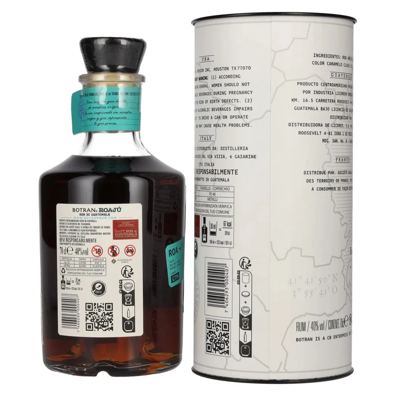 Botran ROAJÚ Ron de Guatemala Rum 40% Vol. 0,7l in Geschenkbox