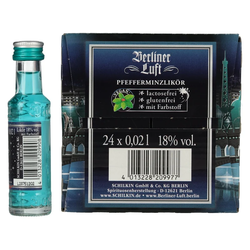 Berliner Luft GLITTER NIGHTS Der Frische Pfefferminzlikör 18% Vol. 24x0,02l
