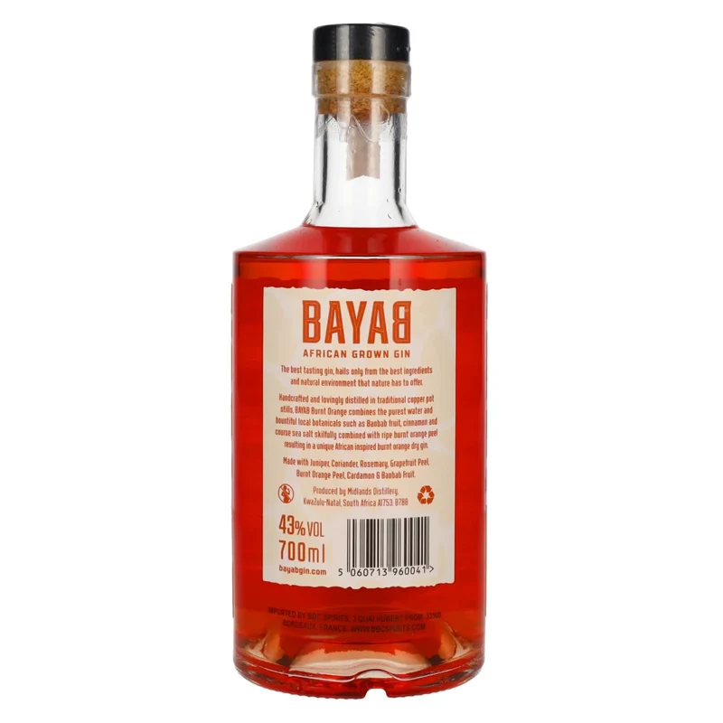 BAYAB African Grown Burnt Orange Small Batch Gin 43% Vol. 0,7l