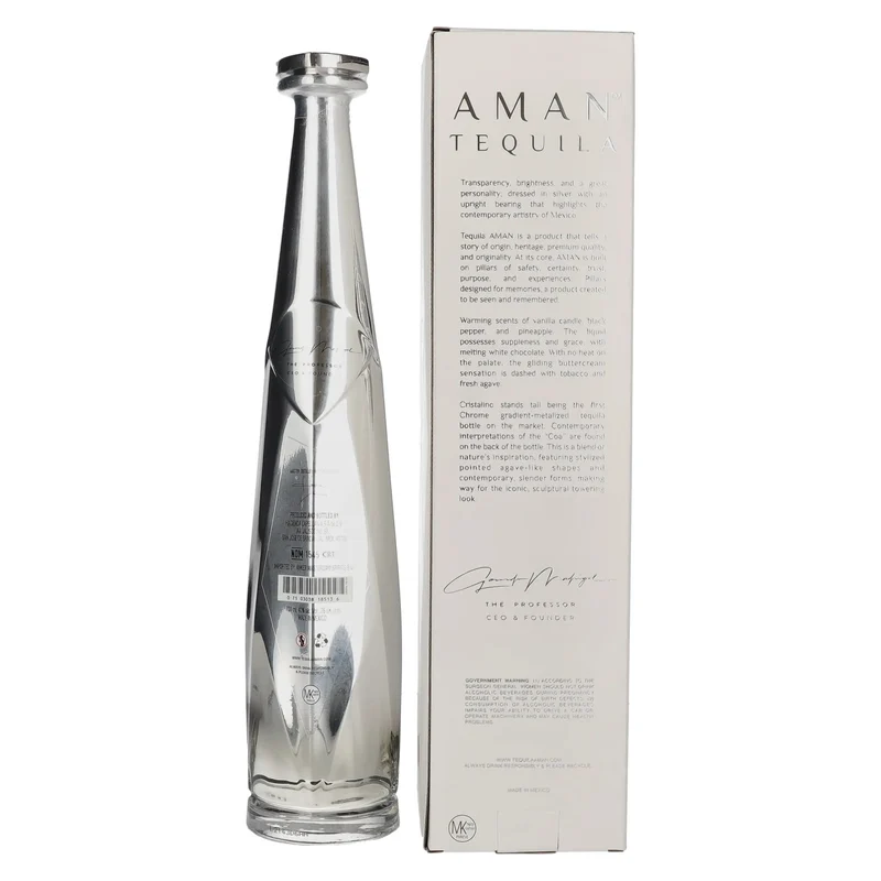 Aman Tequila Añejo Cristalino 100% Puro de Agave 40% Vol. 0,7l in Geschenkbox