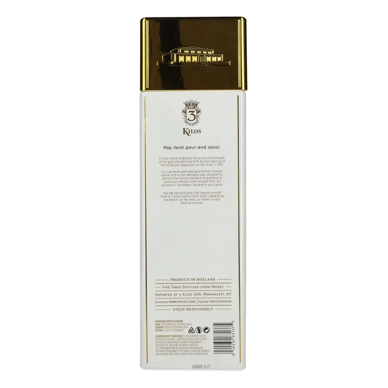 3 Kilos COCO GOLD Coconut Vodka 30% Vol. 1l