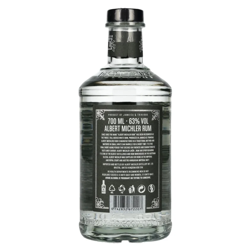 Albert Michler Rum Overproof Artisanal White Rum 63% Vol. 0,7l