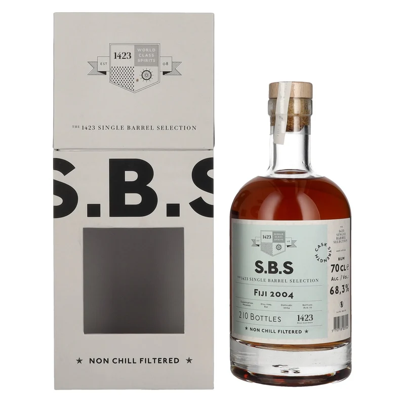 1423 S.B.S FIJI Rum Single Barrel Selection 2004 68,3% Vol. 0,7l in Geschenkbox