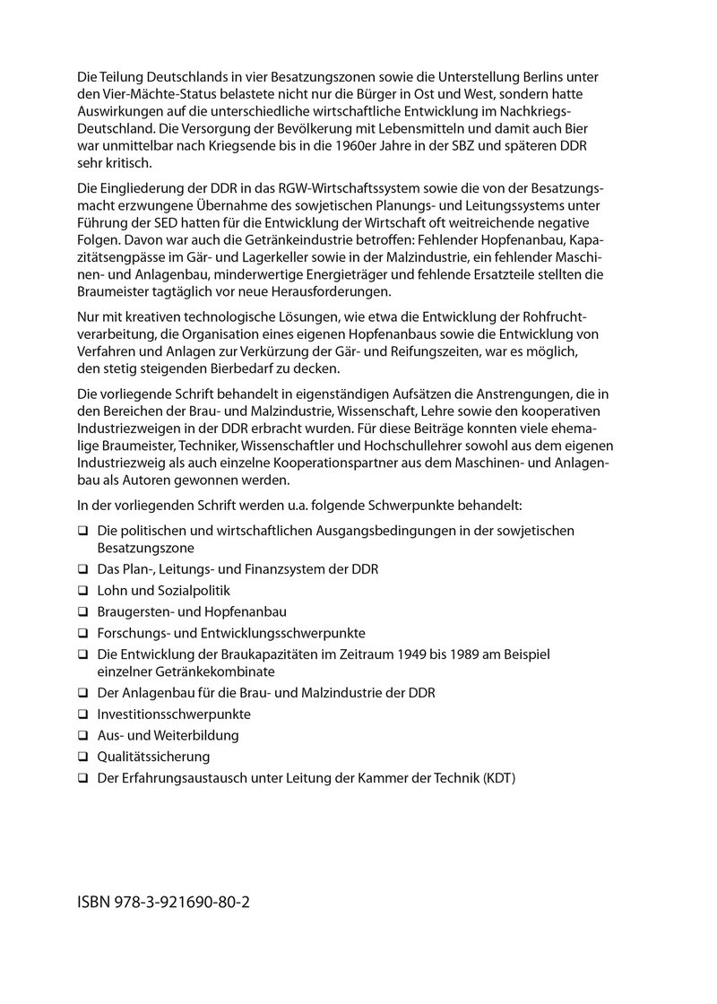 Die Brau- und Malzindustrie in Deutschland-Ost zwischen 1945 und 1989