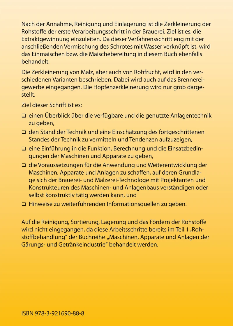 Maschinen, Apparate und Anlagen für die Gärungs- und Getränkeindustrie - Teil 3