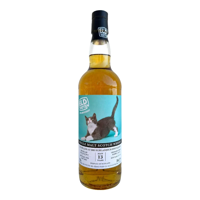 Bruichladdich 13 Jahre 2012/2026 - Eldvatten - 5th Anniversary Cat Label #2342