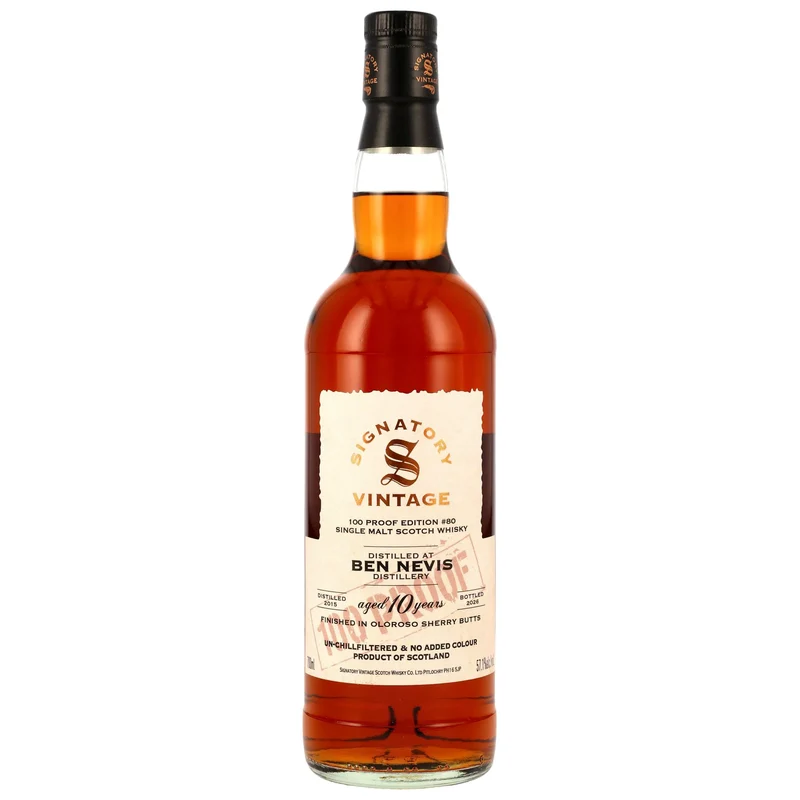 Ben Nevis 10 Jahre 2015/2026 - Signatory Vintage - 100 Proof #80