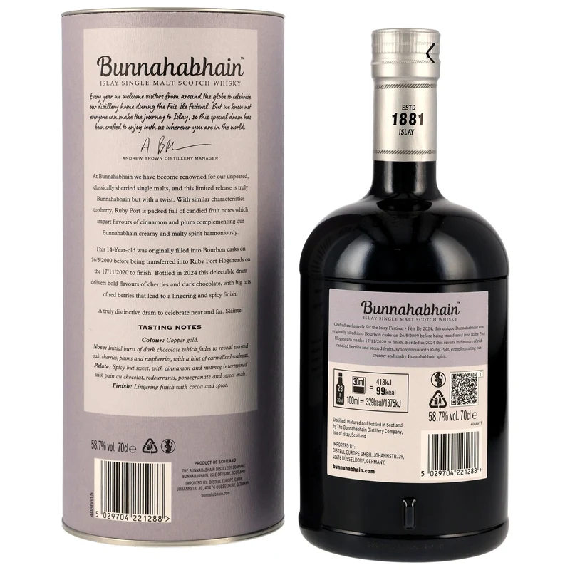Bunnahabhain 14 Jahre - Feis Ile 2024