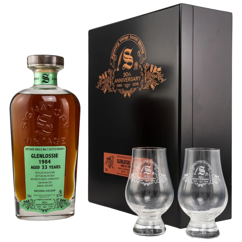 Glenlossie 33 Jahre 1984/2018 - Signatory Vintage - 30th Anniversary