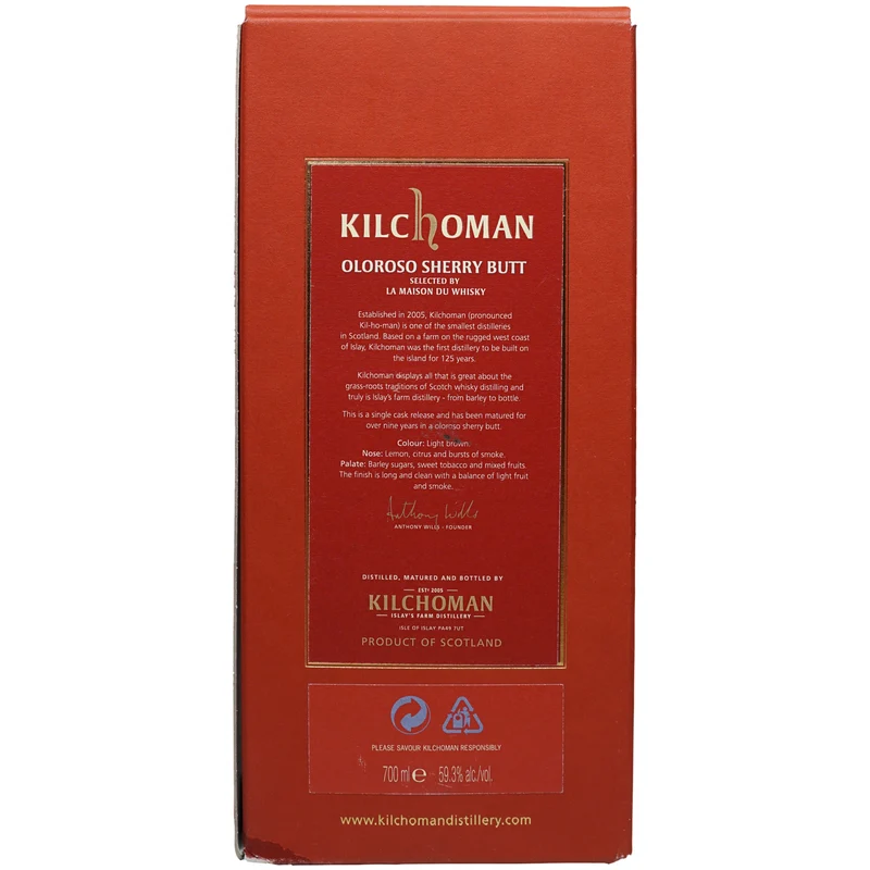 Kilchoman 9 Jahre 2007/2017 - Sherry Butt selected by LMDW