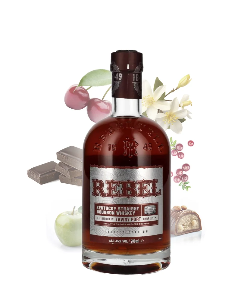 REBEL Bourbon Tawny Port Barrel Finish Whiskey