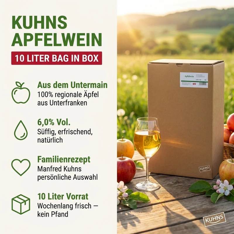 Kuhns Apfelwein Bag in Box 10l, alc. 6,0 Vol.-%
