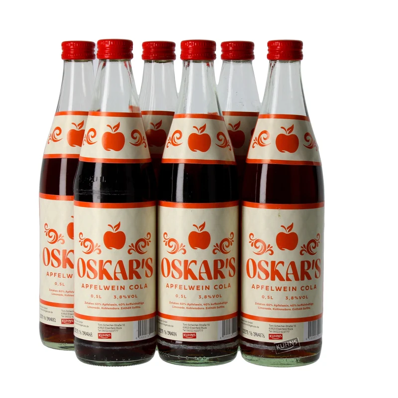OSKAR`S Apfelwein-Cola 6x0,5l, alc. 3,8 Vol.-%