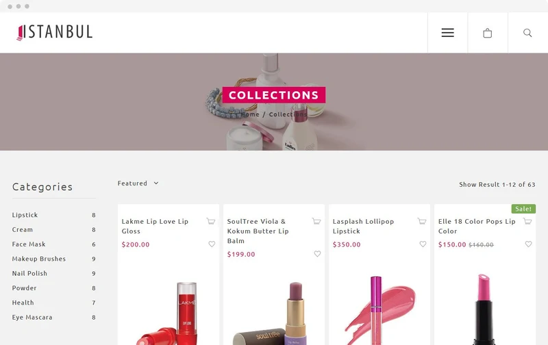 Cosmetics Store Istanbul Shopify Theme