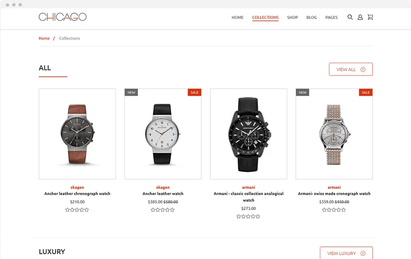 Watches Store Chicago Shopify Theme